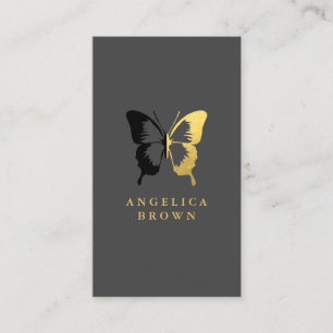 Carte De Visite Faux Gold Foil et Black Butfly