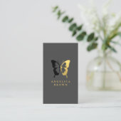 Carte De Visite Faux Gold Foil et Black Butfly (Debout devant)