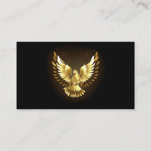 Carte De Visite Faux Gold Foil Peace Dove en noir