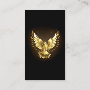 Carte De Visite Faux Gold Foil Peace Dove en noir