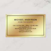 Carte De Visite Faux Gold Foil Photographie de drone moderne (Dos)