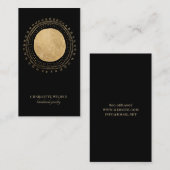 Carte De Visite Faux Gold Foil Sun Black Jewelry Designer (Devant / Derrière)