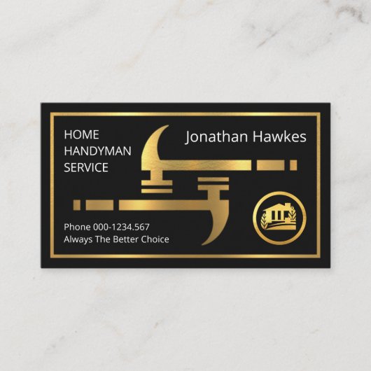 Carte De Visite Faux Gold Hammers Home Réparations (Devant)