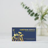 Carte De Visite Faux Gold Handyman Outils Accueil Rénovation (Debout devant)