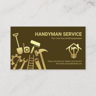 Carte De Visite Faux Gold Handyman Outils Accueil Rénovation