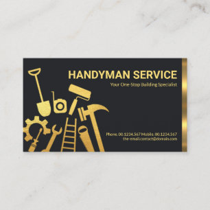 Carte De Visite Faux Gold Handyman Outils Accueil Réparations #Zaz