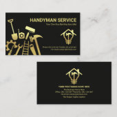 Carte De Visite Faux Gold Handyman Outils Home Réparations (Devant / Derrière)