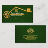 Carte De Visite Faux Gold Home Green Forest Gruntractor (Devant / Derrière)