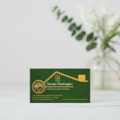 Carte De Visite Faux Gold Home Green Forest Gruntractor (Debout devant)