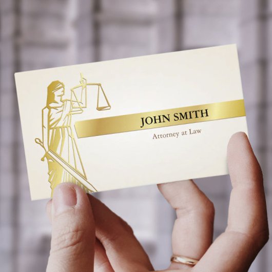Carte De Visite Faux Gold Lady Justice Procureur professionnel