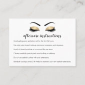 Carte De Visite Faux Gold Lash Extension Instructions de post-soin (Devant)