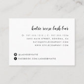 Carte De Visite Faux Gold Lash Extension Instructions de post-soin (Dos)