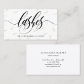 Carte De Visite Faux Gold Lashes Artiste de calligraphie (Devant / Derrière)