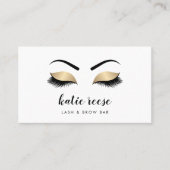 Carte De Visite Faux Gold Lashes & Brows Beauté (Devant)