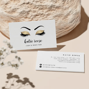 Carte De Visite Faux Gold Lashes & Brows Beauté