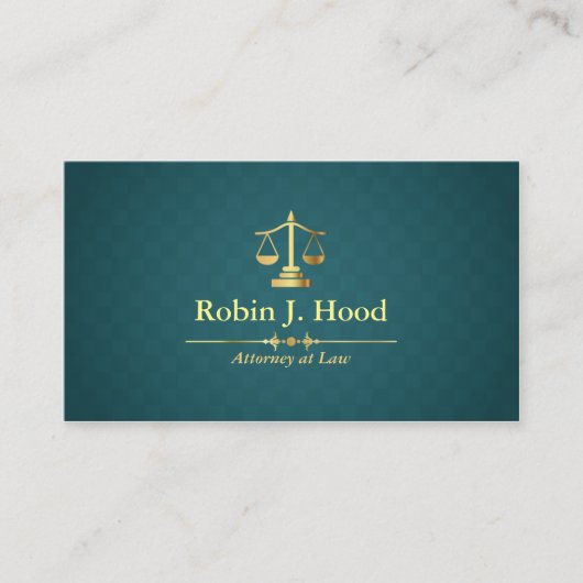 Carte De Visite Faux Gold Libra Dark Green Rhombus Avocat (Devant)