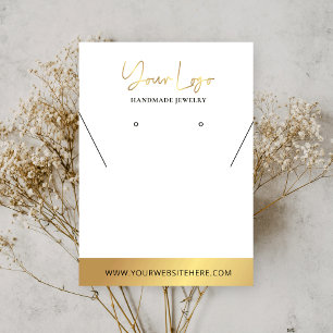 Carte De Visite Faux Gold Logo Écouteurs modernes Colliers Écran