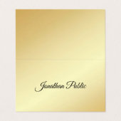 Carte De Visite Faux Gold manuscrit Modèle moderne Élégant (Extérieur déplié)