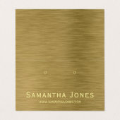 Carte De Visite Faux Gold Metal Texture, Bijoux Display Card (Extérieur déplié)