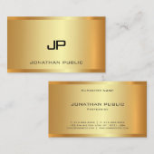 Carte De Visite Faux Gold Modèle moderne élégant (Devant / Derrière)