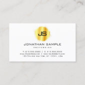 Carte De Visite Faux Gold Modèle Moderne Élégant Monogramme (Dos)
