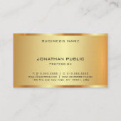 Carte De Visite Faux Gold Modèle Monogram Initial Premium Linen (Dos)