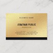 Carte De Visite Faux Gold Modèle Professionnel Moderne (Dos)