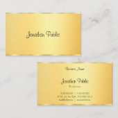 Carte De Visite Faux Gold Modern Calligraphes Design Modèle (Devant / Derrière)