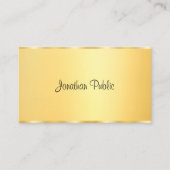 Carte De Visite Faux Gold Modern Calligraphes Design Modèle (Devant)