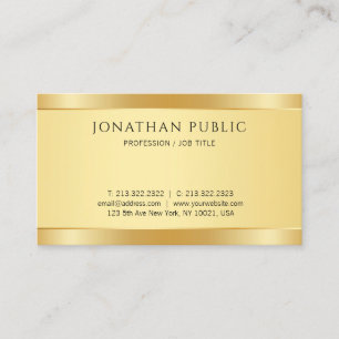 Carte De Visite Faux Gold Modern Design simple Modèle élégant