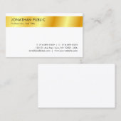 Carte De Visite Faux Gold Modern Simple Modèle personnalisé (Devant / Derrière)