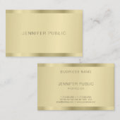 Carte De Visite Faux Gold Moderne Design Simple Modèle Élégant (Devant / Derrière)