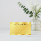 Carte De Visite Faux Gold Moderne Élégant Finition Silk Premium (Debout devant)
