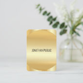 Carte De Visite Faux Gold Moderne Élégant Modèle sur mesure Luxe (Debout devant)