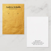 Carte De Visite Faux GOLD Moderne Gras Bijoux Écran d'oreille (Devant / Derrière)