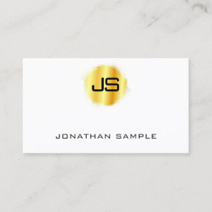 Carte De Visite Faux Gold Moderne Monogramme Professionnel Éléga