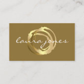 Carte De Visite Faux Gold Painted Circle Designer (Devant)