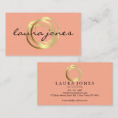 Carte De Visite Faux Gold Painted Circle Designer (Devant / Derrière)