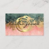 Carte De Visite Faux Gold Painted Circle Designer (Devant)