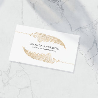 Carte De Visite Faux Gold Pampas Grass Wedding Event Planner