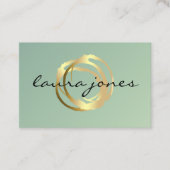 Carte de visite Faux Gold Peint Cercle Designer (Devant)