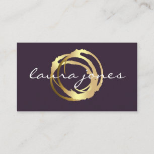 Carte De Visite Faux Gold Peint Cercle Designer