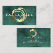 Carte De Visite Faux Gold Peint Cercle Designer (Devant / Derrière)