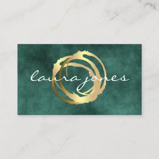 Carte De Visite Faux Gold Peint Cercle Designer (Devant)