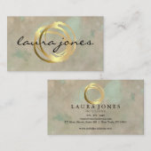 Carte de visite Faux Gold Peint Cercle Designer (Devant / Derrière)