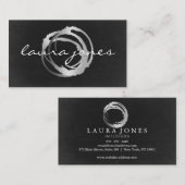 Carte De Visite Faux Gold Peint Cercle Designer (Devant / Derrière)