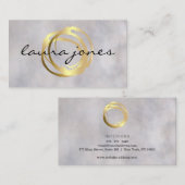 Carte De Visite Faux Gold Peint Cercle Designer (Devant / Derrière)