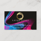 Carte De Visite Faux Gold Peint Cercle Designer (Dos)