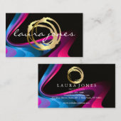 Carte De Visite Faux Gold Peint Cercle Designer (Devant / Derrière)