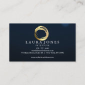 Carte De Visite Faux Gold Peint Cercle Designer (Dos)